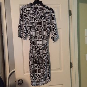 Navy and White shirt Dress Sz 10